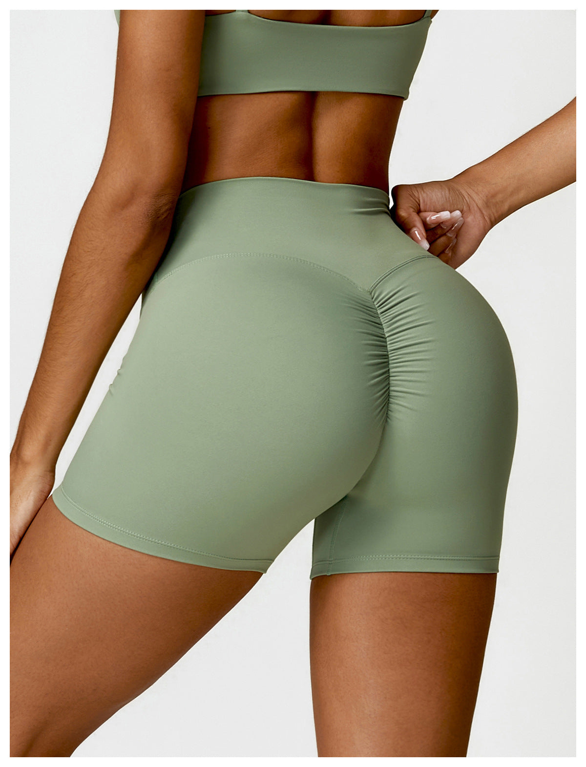 High Waist Yoga Shorts Belly Contracting Peach Hip Lifting Sport Shorts