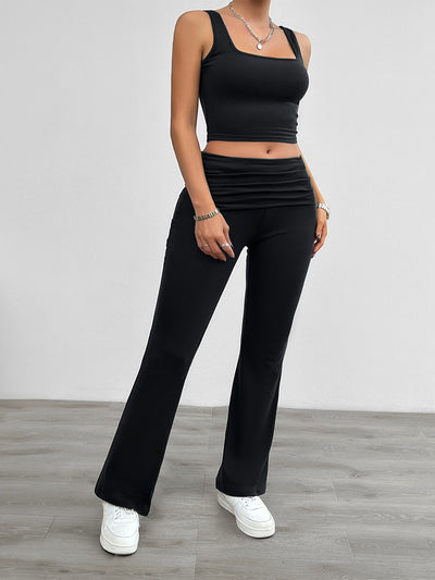 Women's Fashion Casual Solid Color Vest Body-hugging Suit