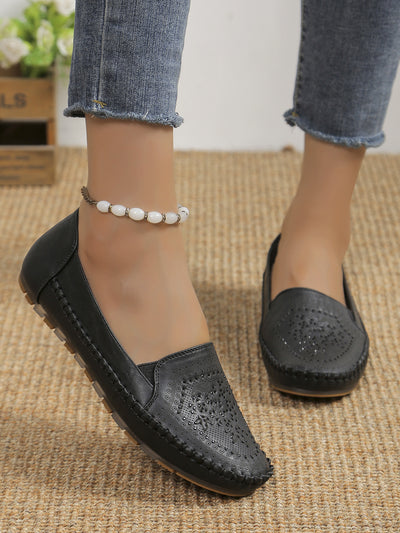 Handmade Stitching Gommino Solid Color Casual Women's Shoes