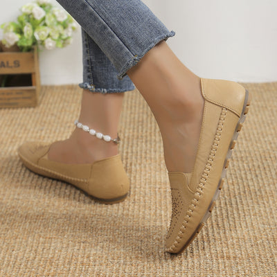 Handmade Stitching Gommino Solid Color Casual Women's Shoes