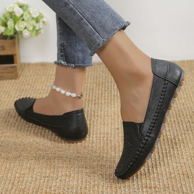 Handmade Stitching Gommino Solid Color Casual Women's Shoes