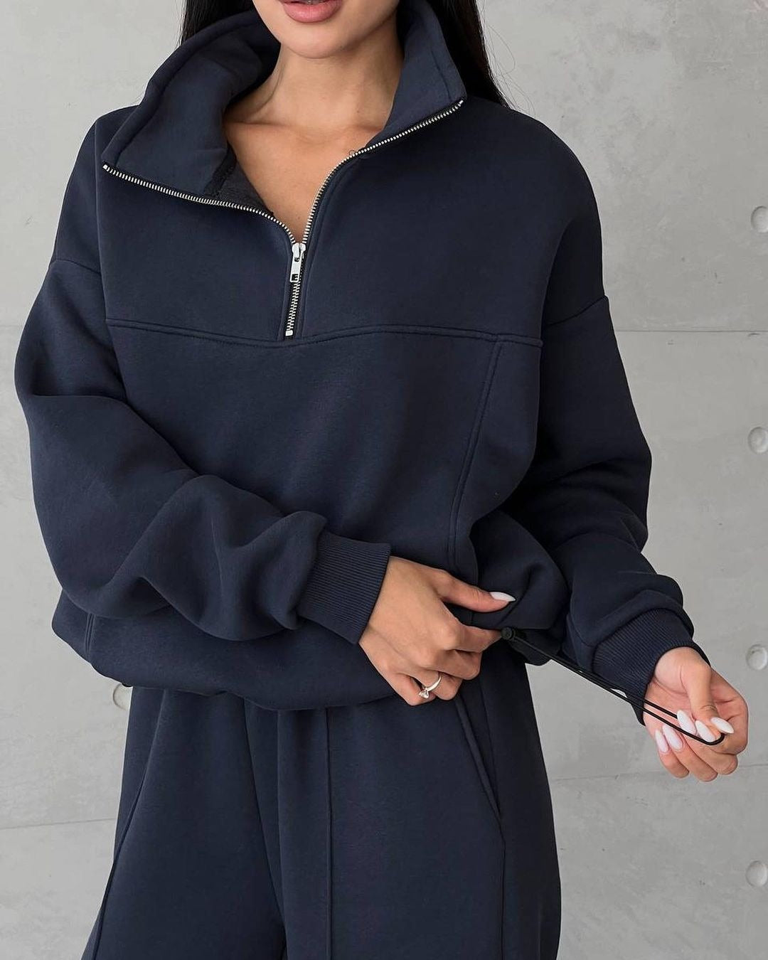 Y2K Winter Jogging Women Two Piece Set Female Zipper Coat Casual Pants Tracksuit Autumn Jacket Fashion Contrast Sport Wear Set