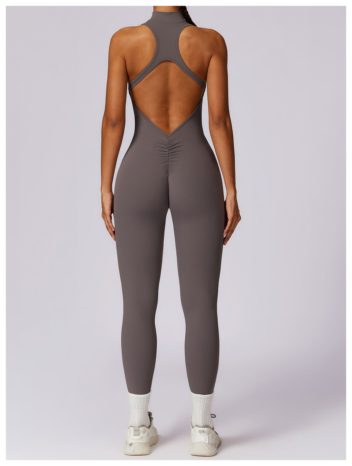 Quick-drying Zipper Yoga Jumpsuit Fitness Training Sports Tights
