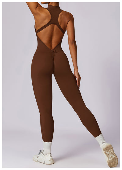Quick-drying Zipper Yoga Jumpsuit Fitness Training Sports Tights