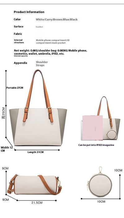 Fashion Large Capacity Three-in-one Saffiano Bag Portable Simplicity