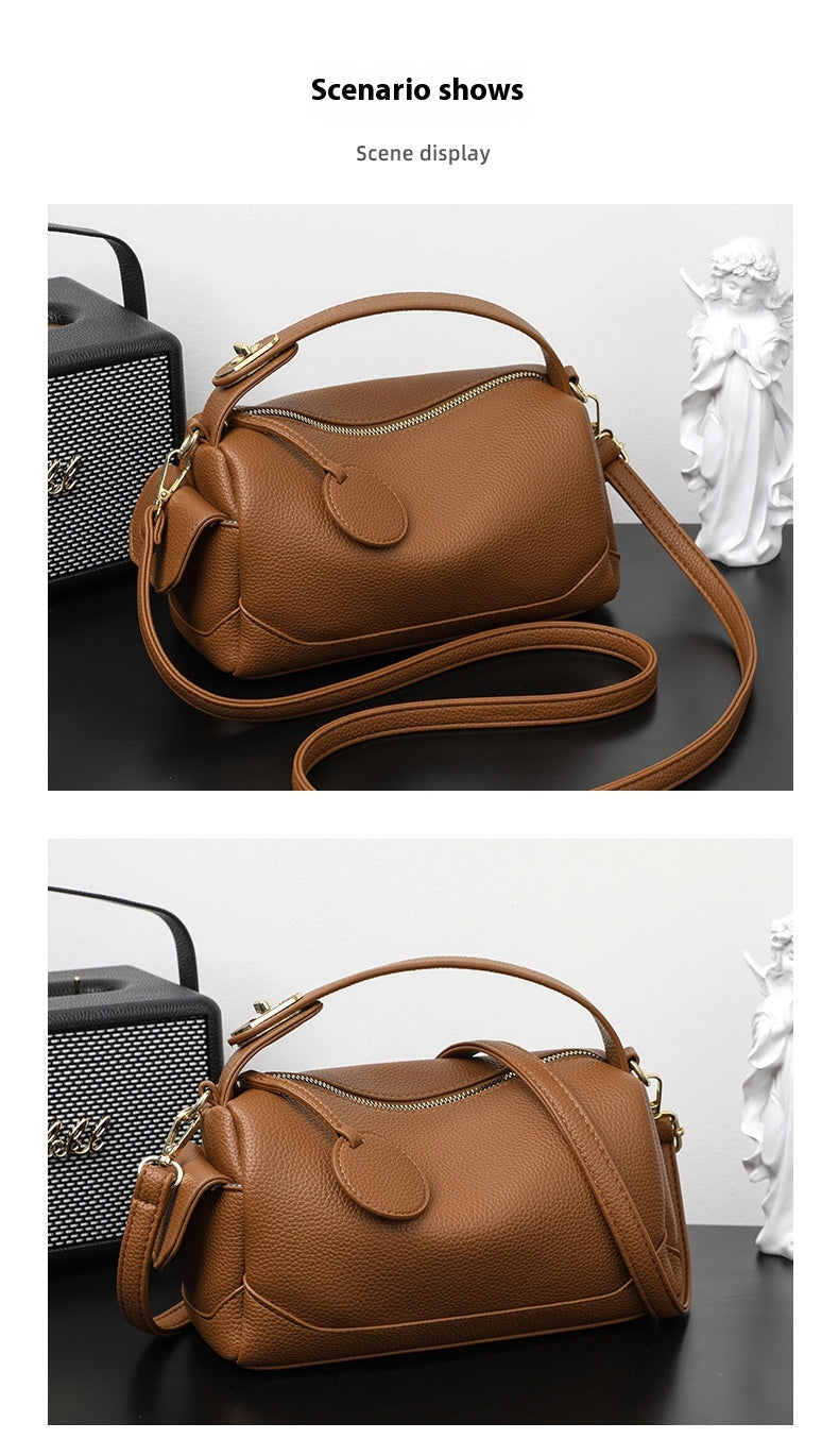 Crossbody Soft Leather Large Capacity Pillow Bag Women's Portable Shoulder Bag