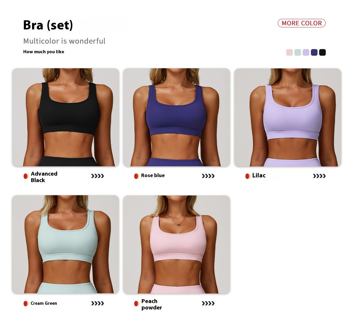 Women's Solid Color Casual Yoga Beauty Back Exercise Suit