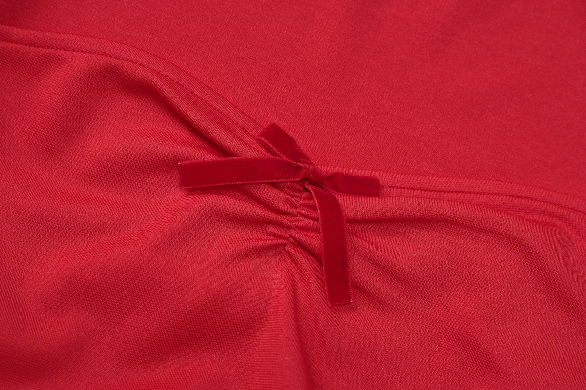 Commute Low-neck Long-sleeved Dress Y2K Fashion Slim A-line Short Dressed Party Evening Clothing For Women