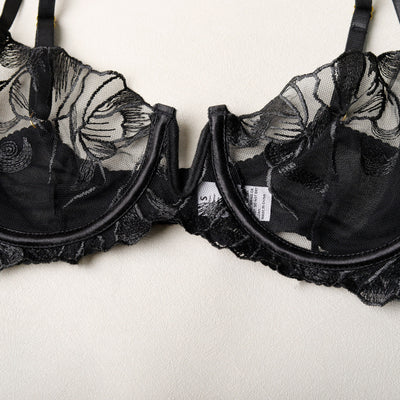 Embroidered Hollow-Out Bra Set Lingerie For Intimate Moments