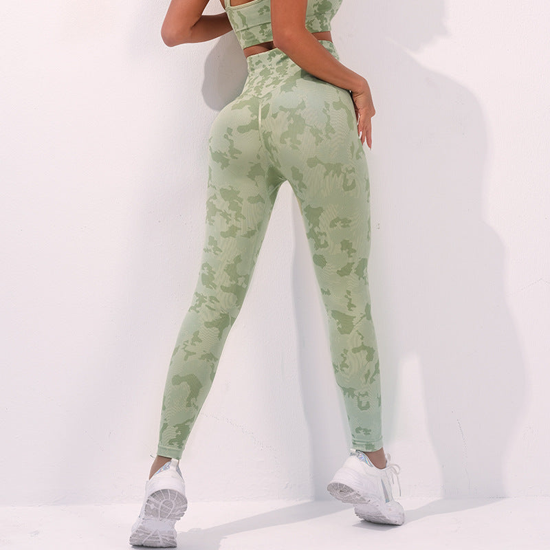 Fashion Camouflage Print Yoga Pants High Waist Seamless Leggings Stretch Butt Lift Running Sports Fitness Pant For Womens Clothing