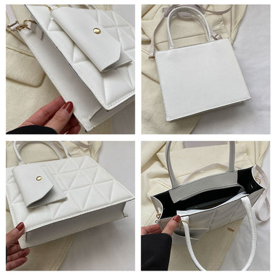 Fashion Plaid Shoulder With Small Wallet Simple Elegant Portable Square Tots Women's Handbag