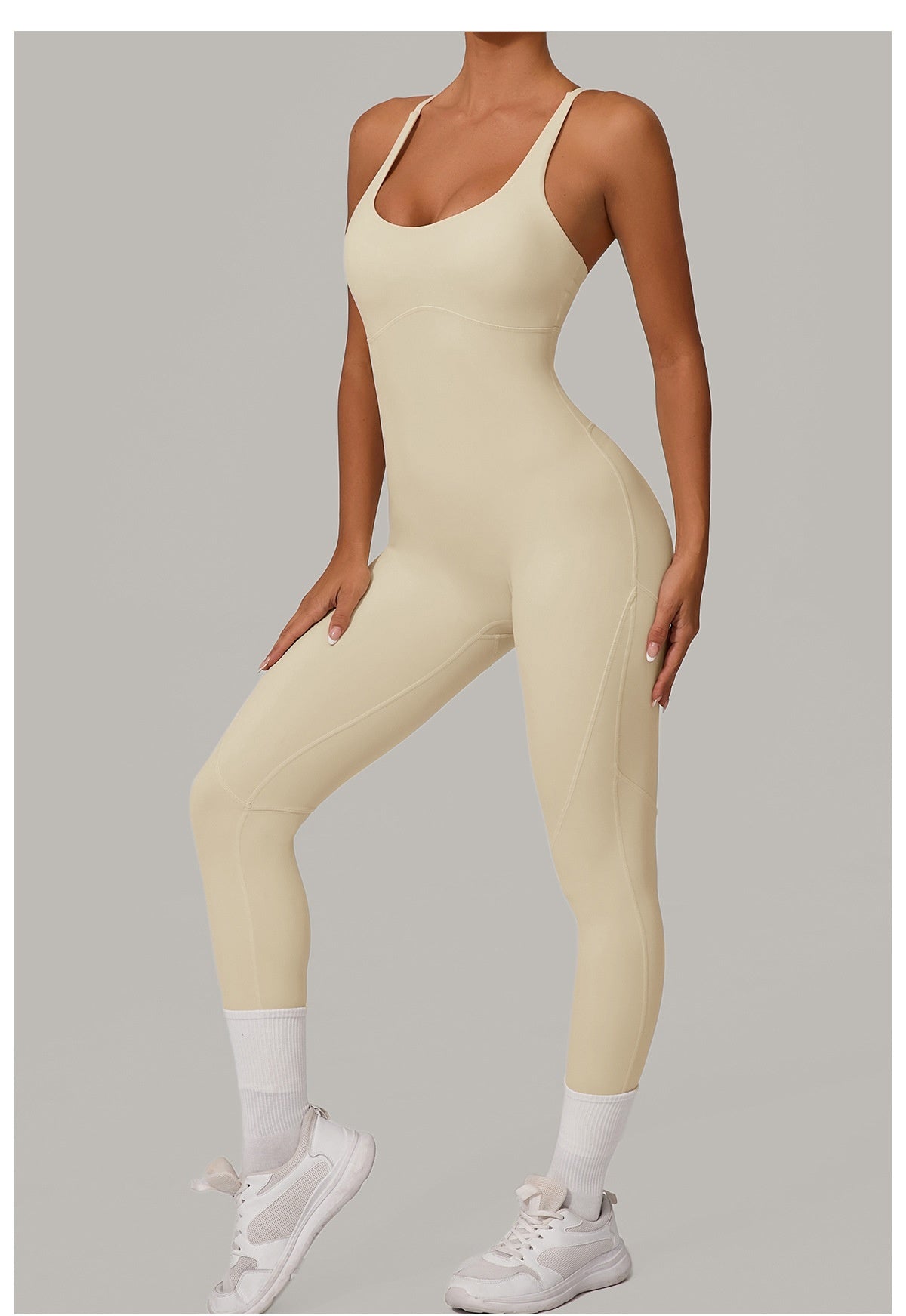 Women's Solid Color Casual Cross Back Summer Jumpsuit