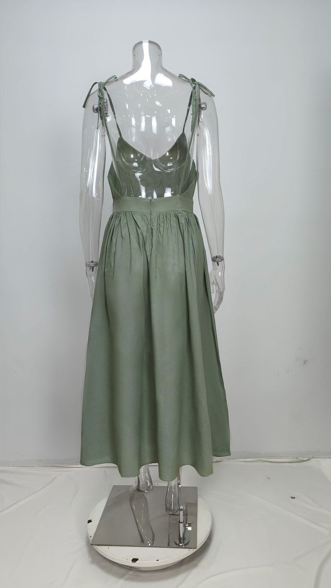 Summer V-neck Suspender Split Dress Fashion Backless High Waist Long Dress For Women Clothing