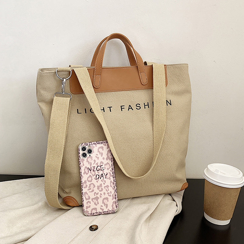 Canvas Shoulder Bag Women Ins Fashion Messenger Crossbody Bags Large Capacity Totes Handbag