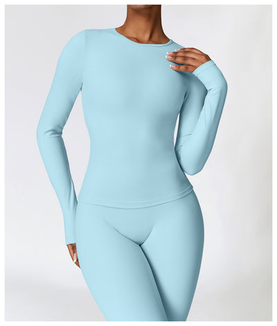 Tight-fitting Brushed Yoga Suit Quick-drying Fitness Clothes  Fitness Long Sleeve Tracksuits Sports Suit Gym Top High Waist Leggings Women Sets Yoga Set