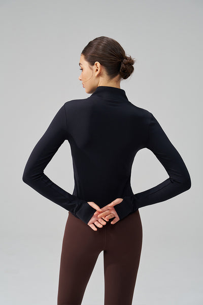 Thickened Thin Fleece Autumn And Winter Fingerless Yoga Top