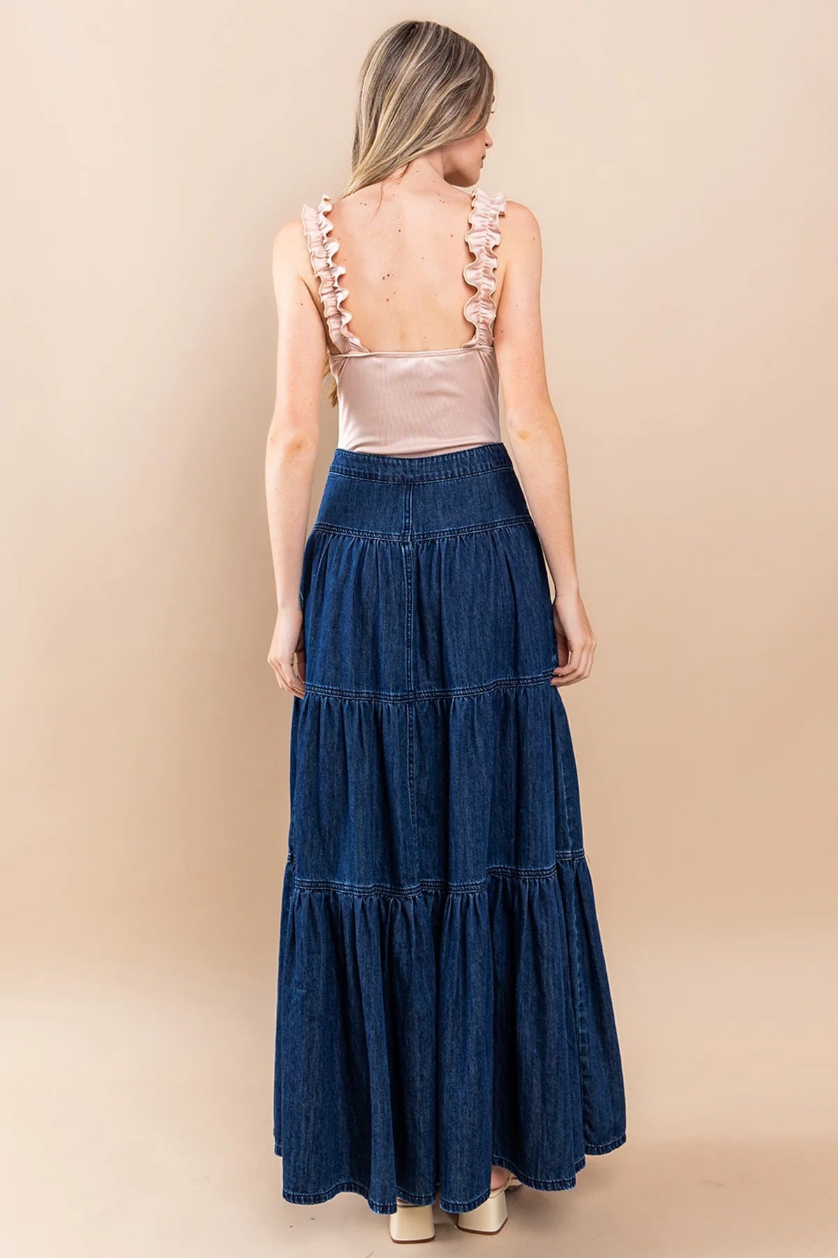 Low Waist Distressed Vacation Style Cake All-matching Jeans Skirt