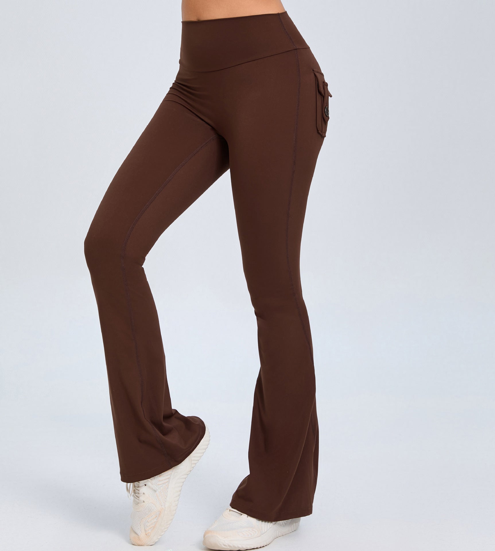 Yoga Fitness Flared Pants With Pockets Ins Fashion Slim High Waist Sports Trousers  Scrunch Butt Booty Workout Lifting Leggings