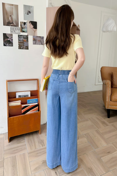 New Arrival Summer Thin Stretch Straight Elastic Denim Jeans In Lyocell Tencel