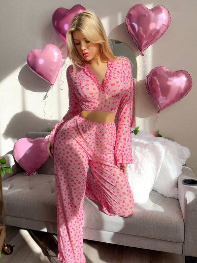 Love Perspective Long Sleeve Sexy Lingerie Set