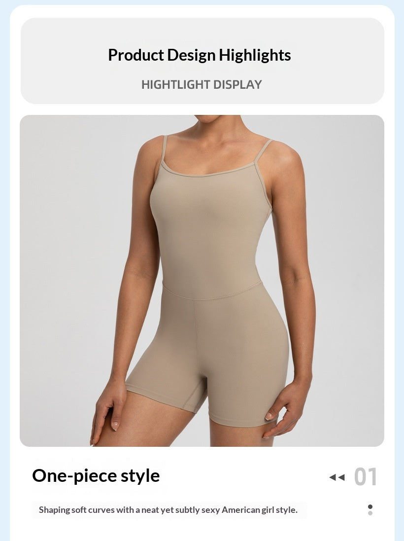 Women's Athletic Jumpsuit NlLlT Strap Nude-Look