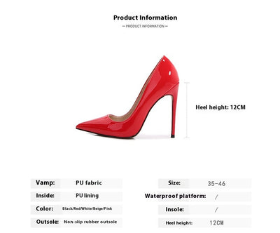Large Size Pointed Toe 12cm Stiletto Heel High Heels