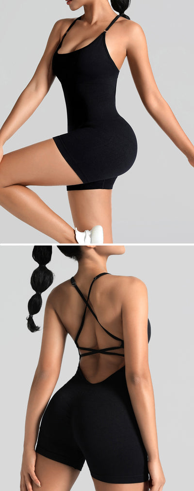 Women's Fashion Seamless Thread Yoga Jumpsuit