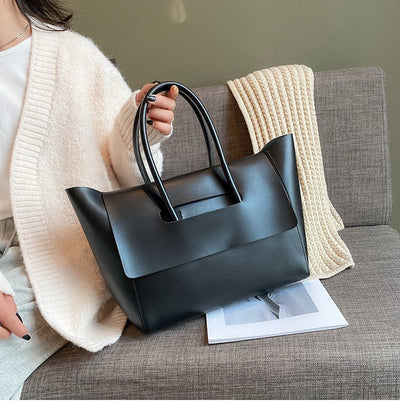 Fashion Women Shoulder Bags Large Capacity Handbags Simple Retro Tote Bags Solid Color Famous Brand High Quality Bags