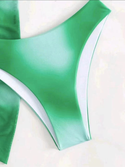 3pcs Tie Dye Print Bikini With Short Skirt Summer Beach Sexy Swimwear Womens Clothing