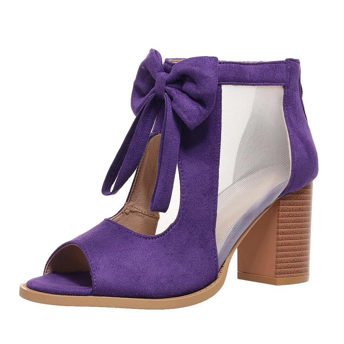 Platform Chunky High Heels Women's Sandals Bow Decoration Open Toe Block Ankle Strap Sandals For Dress Bridal Party Shoes