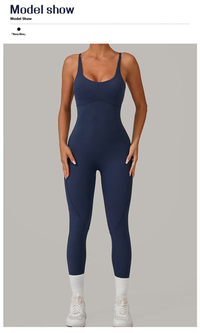 Women's Solid Color Casual Cross Back Summer Jumpsuit