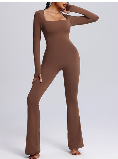 Women's Long Sleeve Yoga Jumpsuit High Elastic Breathability