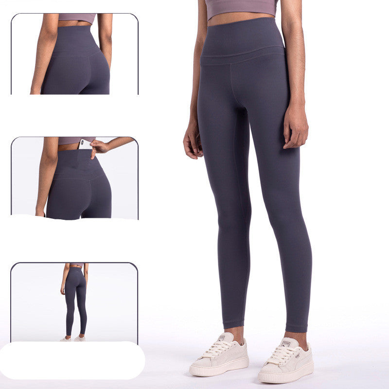 Sports Leggings Nude Feeling Pocket Lulu Yoga Fitness Pants