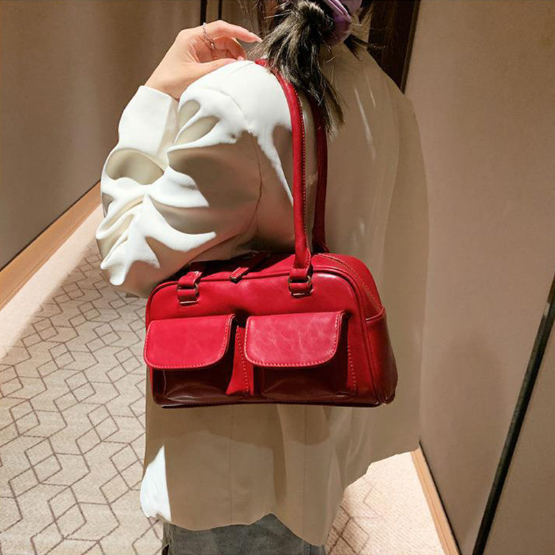 Multi-pocket Design Shoulder Bag Fashion Versatile Square Handbags Women Underarm Bags