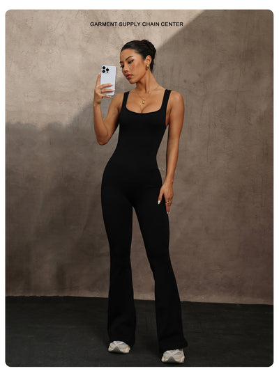 Hip Lifting Flared Feet Tight Yoga Jumpsuit