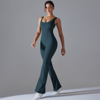 Beauty Back Hip Lifting Long Slim Wide Leg Jumpsuit