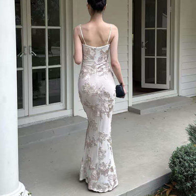 Strapless Backless Dress Long Sheath Skirt