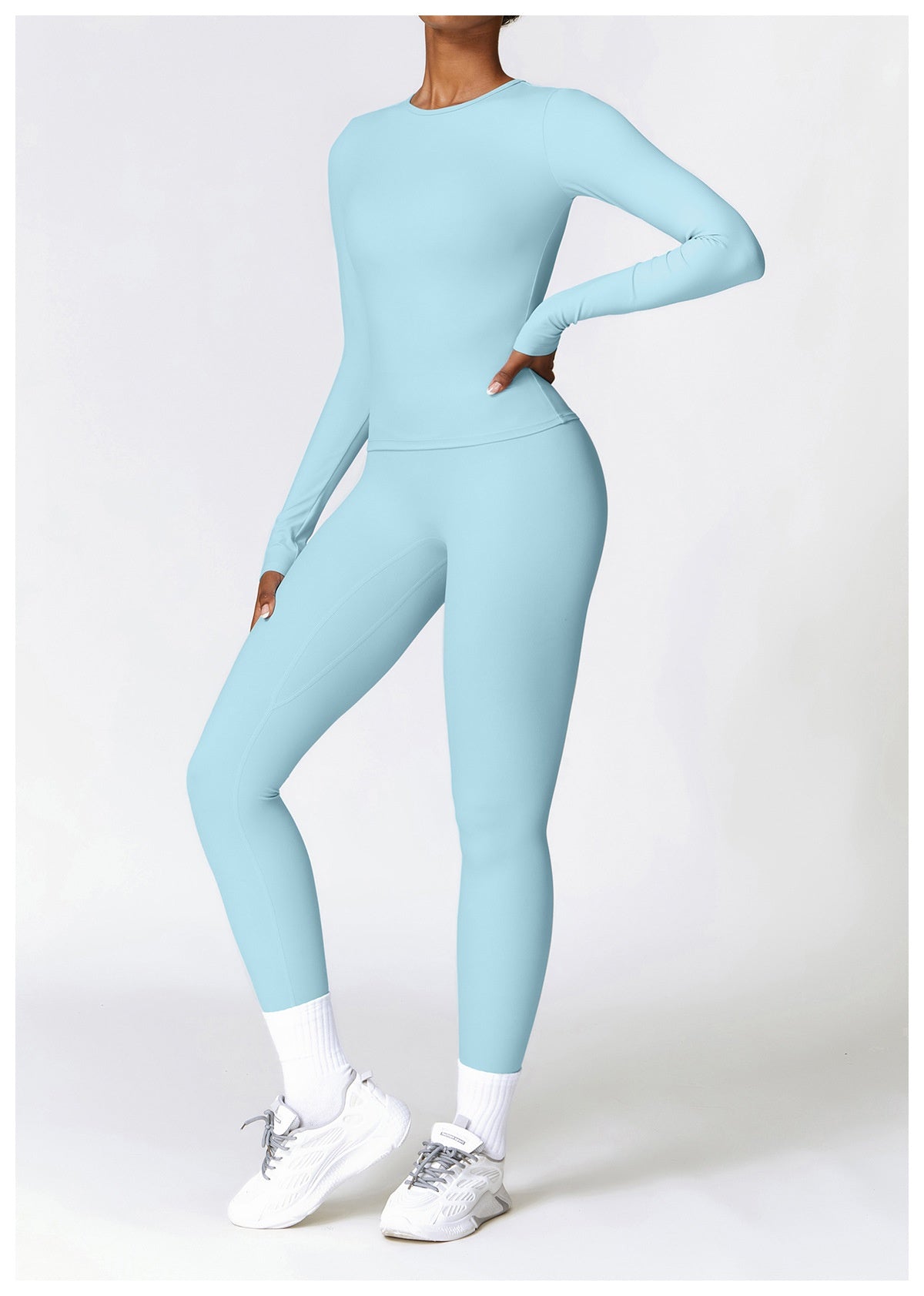 Tight-fitting Brushed Yoga Suit Quick-drying Fitness Clothes  Fitness Long Sleeve Tracksuits Sports Suit Gym Top High Waist Leggings Women Sets Yoga Set