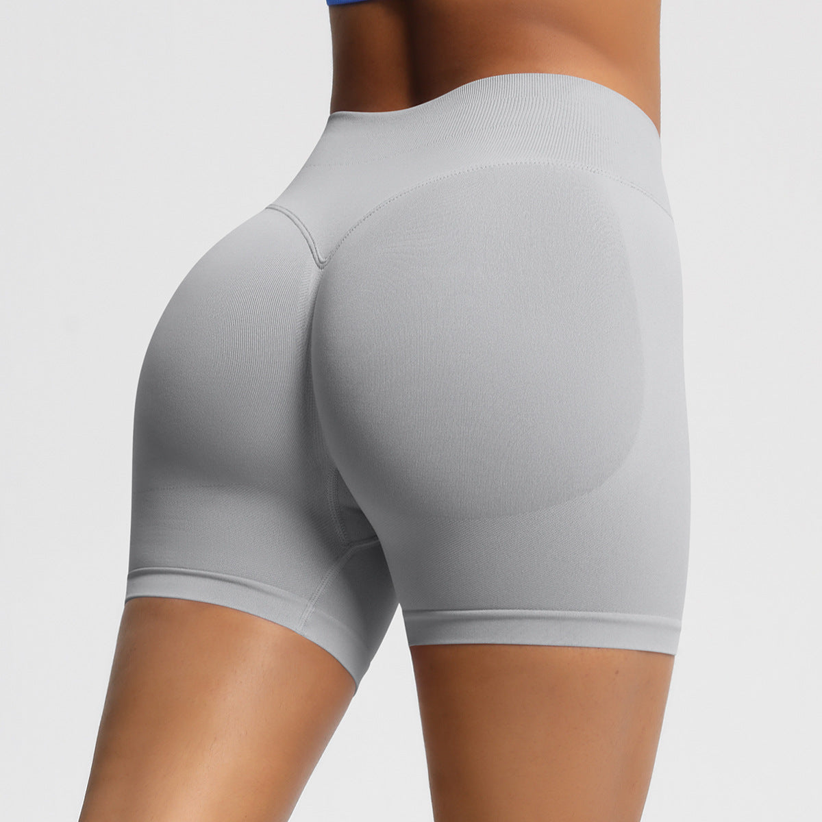 Seamless Three-section Waist Fitness Shorts Women's High Top Sports Yoga Shorts