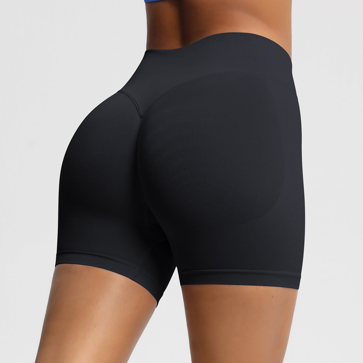 Seamless Three-section Waist Fitness Shorts Women's High Top Sports Yoga Shorts