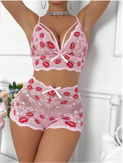Embroidered Lingerie Set In European And American Styles