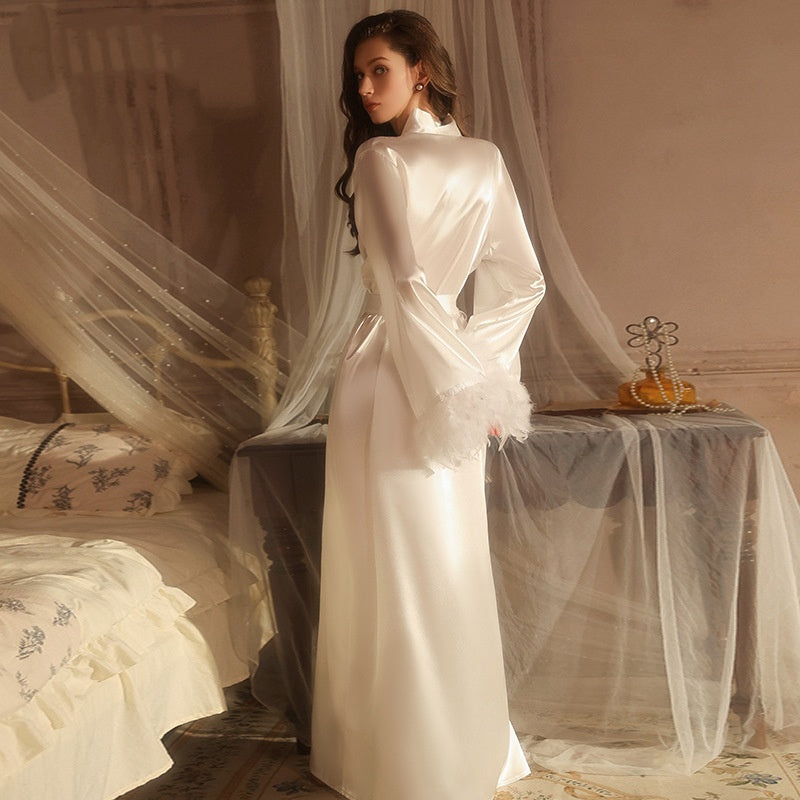 Sexy Low-cut, Deep-V Daringly Slit Lingerie With A Pure Alluring Vibe