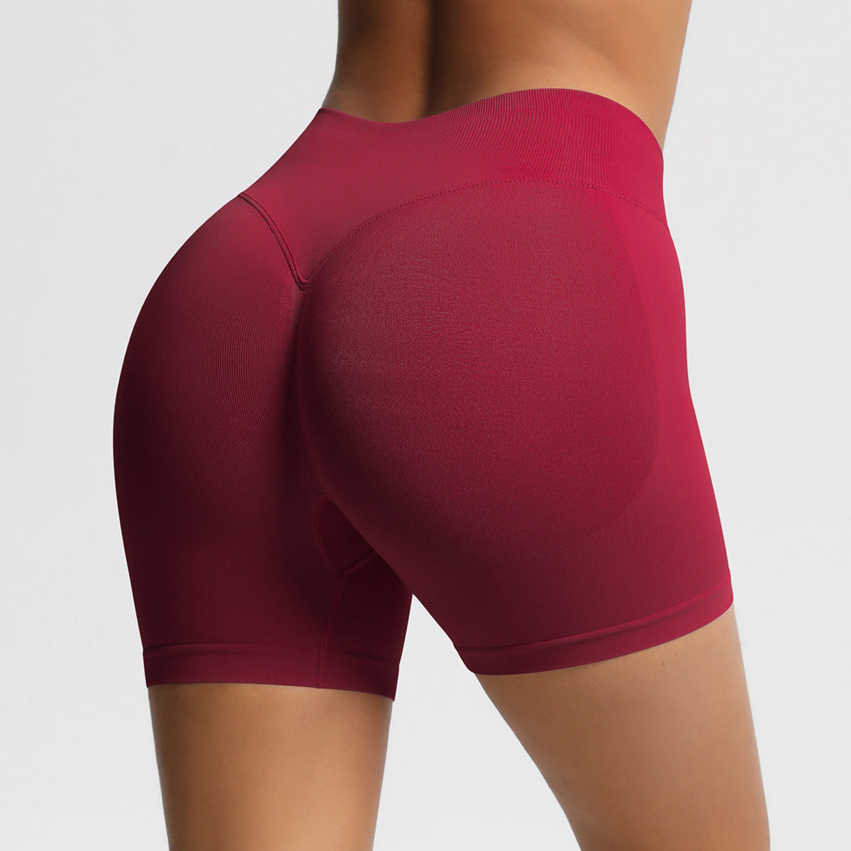 Seamless Three-section Waist Fitness Shorts Women's High Top Sports Yoga Shorts