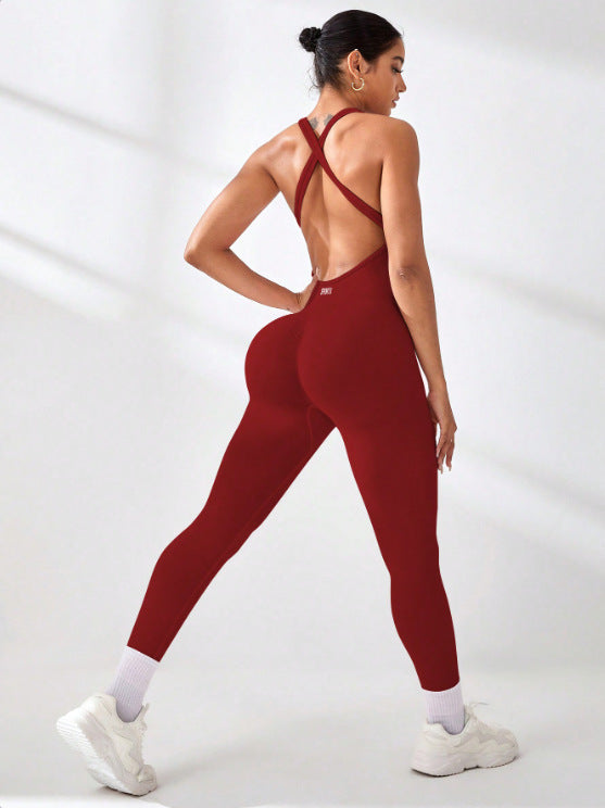 Cross-strap Pants Quick-drying Yoga Jumpsuit