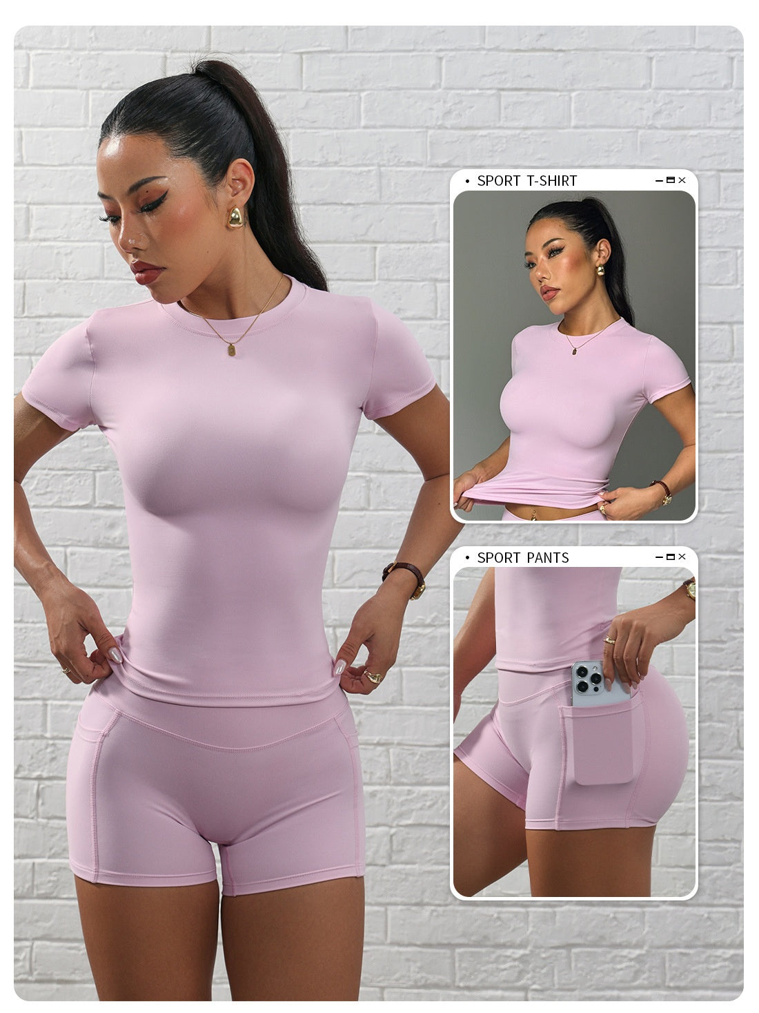 Short Sleeve Shorts Yoga Suit Running Sports Workout Clothes