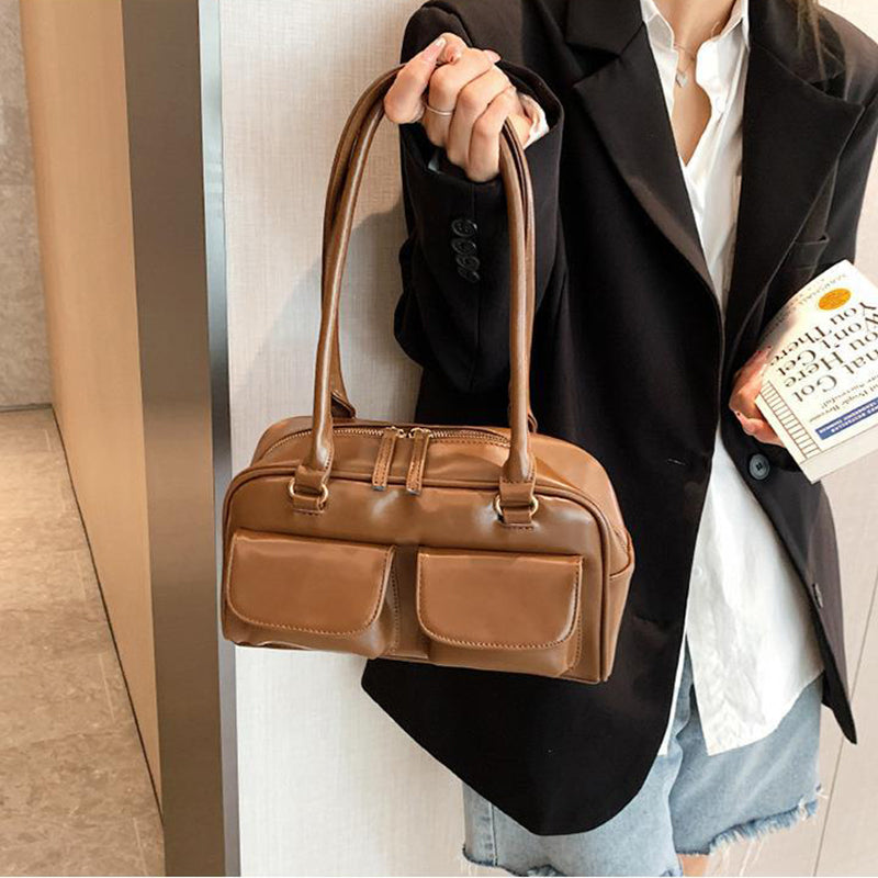 Multi-pocket Design Shoulder Bag Fashion Versatile Square Handbags Women Underarm Bags
