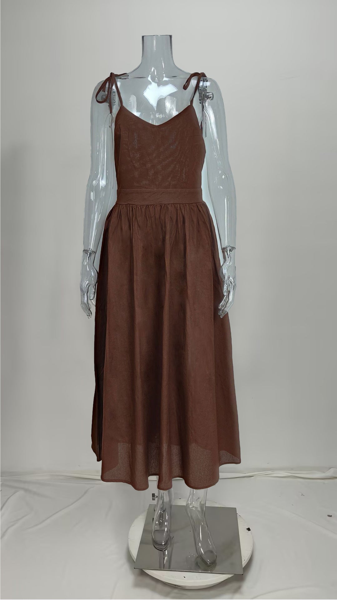 Summer V-neck Suspender Split Dress Fashion Backless High Waist Long Dress For Women Clothing