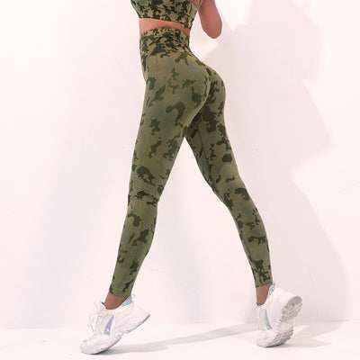 Fashion Camouflage Print Yoga Pants High Waist Seamless Leggings Stretch Butt Lift Running Sports Fitness Pant For Womens Clothing