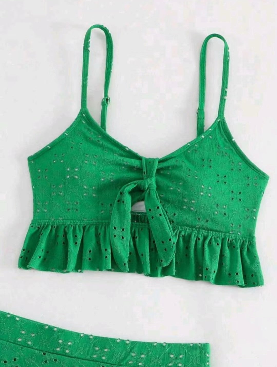 3pcs Beach Bikini With Hip-hugging Skirt Fashion Ruffle Design Swimsuit Set Summer Womens Clothing