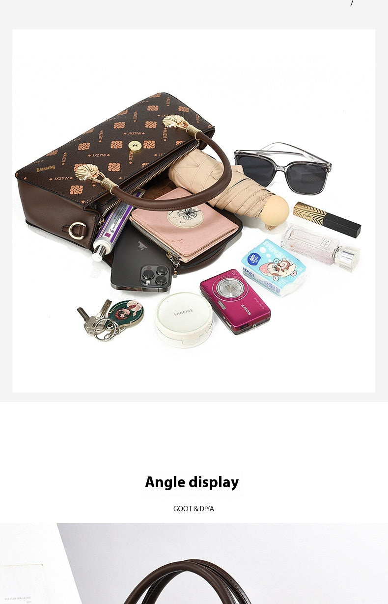 Vintage Exquisite Letter-printed Women's Handbag Fashion Printed Casual Simple Handbag Women's Cross-body Bag
